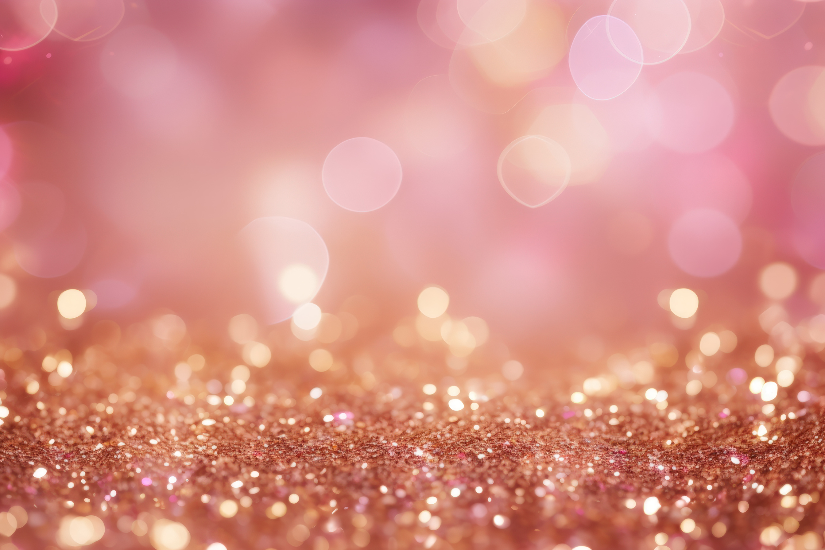Abstract pink background bokeh gold glitter and shimmer.